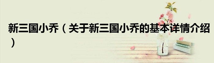 新三国小乔（关于新三国小乔的基本详情介绍）
