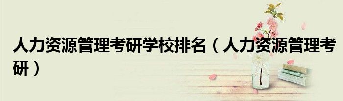 人力资源管理考研学校排名（人力资源管理考研）