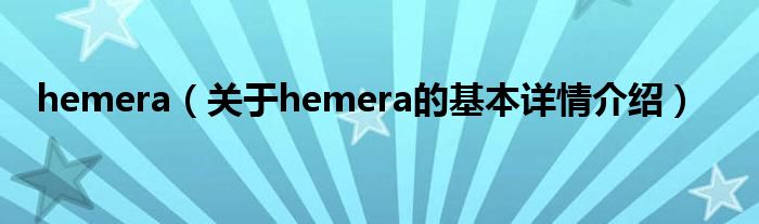hemera（关于hemera的基本详情介绍）
