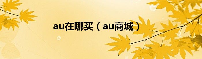 au在哪买（au商城）
