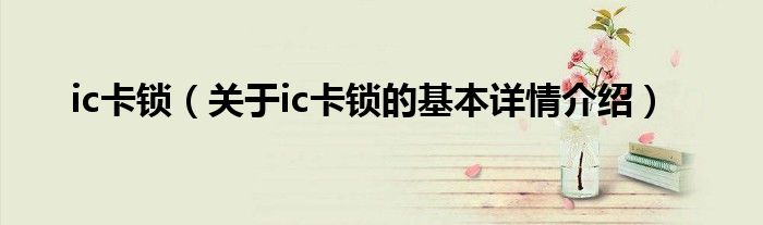 ic卡锁（关于ic卡锁的基本详情介绍）