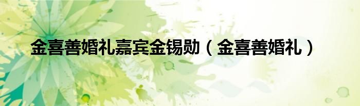 金喜善婚礼嘉宾金锡勋（金喜善婚礼）