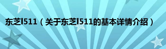 东芝l511（关于东芝l511的基本详情介绍）