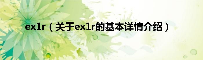 ex1r（关于ex1r的基本详情介绍）
