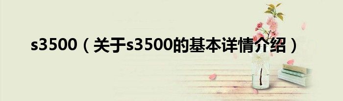 s3500（关于s3500的基本详情介绍）