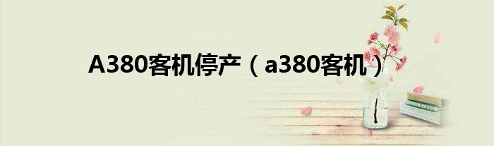 A380客机停产（a380客机）