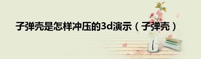 子弹壳是怎样冲压的3d演示（子弹壳）