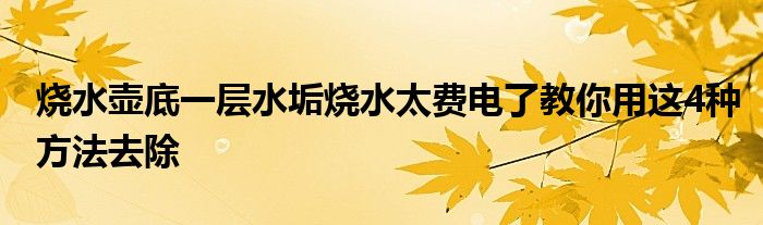 烧水壶底一层水垢烧水太费电了教你用这4种方法去除
