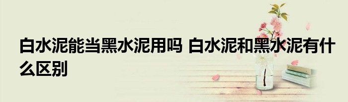 白水泥能当黑水泥用吗 白水泥和黑水泥有什么区别