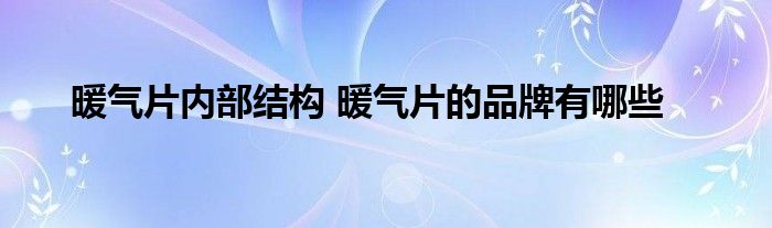 暖气片内部结构 暖气片的品牌有哪些