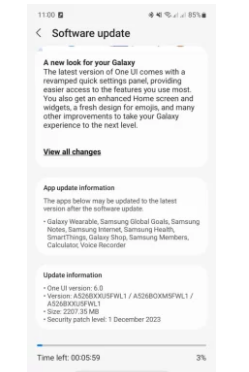 三星Galaxy A52 5G手机获得基于安卓14的OneUI6