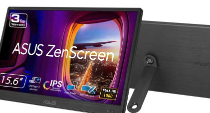 华硕ZenScreen MB166CR 15.6英寸便携式显示器带USBTypeC