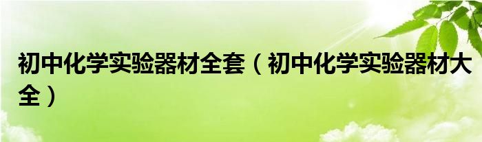 初中化学实验器材全套（初中化学实验器材大全）