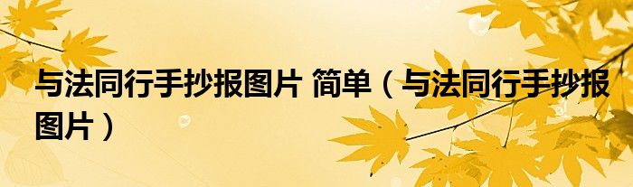 与法同行手抄报图片 简单（与法同行手抄报图片）