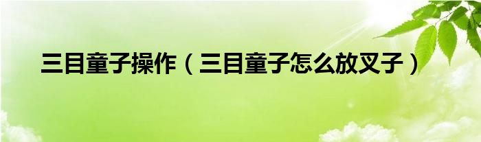三目童子操作（三目童子怎么放叉子）