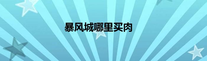 暴风城哪里买肉