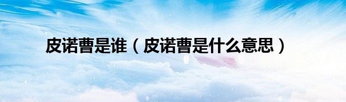 皮诺曹是谁（皮诺曹是什么意思）