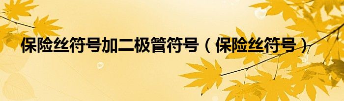 保险丝符号加二极管符号（保险丝符号）