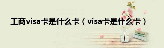 工商visa卡是什么卡（visa卡是什么卡）