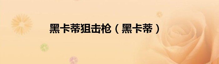黑卡蒂狙击枪（黑卡蒂）
