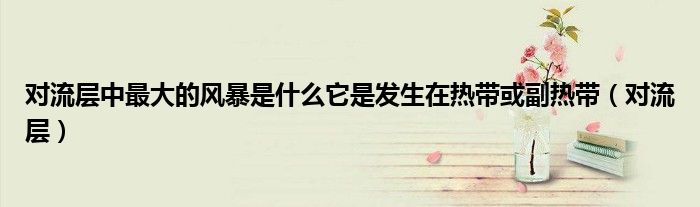 对流层中最大的风暴是什么它是发生在热带或副热带（对流层）
