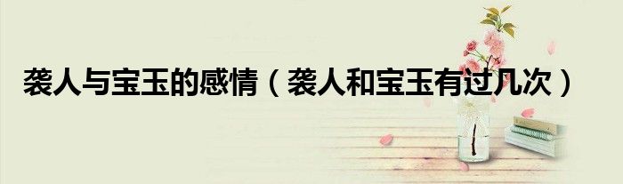 袭人与宝玉的感情（袭人和宝玉有过几次）