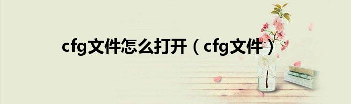 cfg文件怎么打开（cfg文件）