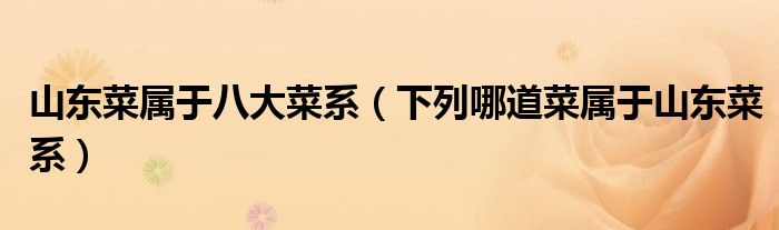 山东菜属于八大菜系（下列哪道菜属于山东菜系）