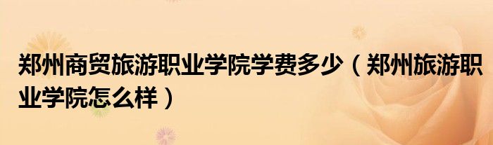 郑州商贸旅游职业学院学费多少（郑州旅游职业学院怎么样）