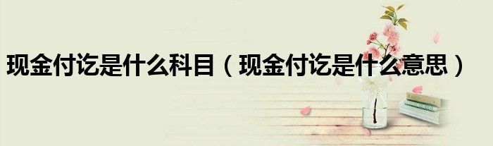 现金付讫是什么科目（现金付讫是什么意思）
