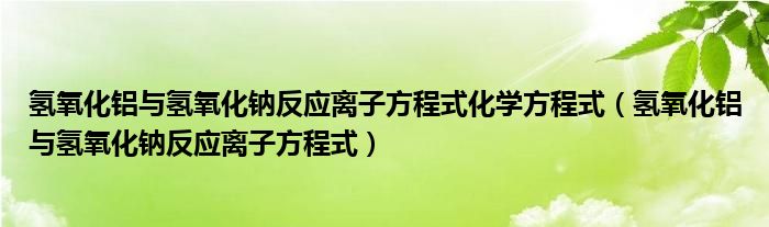 氢氧化铝与氢氧化钠反应离子方程式化学方程式（氢氧化铝与氢氧化钠反应离子方程式）