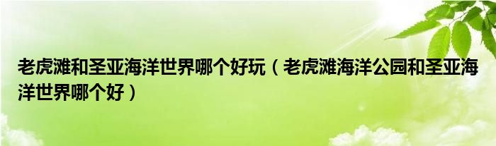 老虎滩和圣亚海洋世界哪个好玩（老虎滩海洋公园和圣亚海洋世界哪个好）
