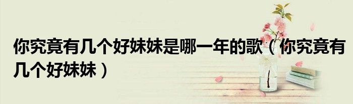 你究竟有几个好妹妹是哪一年的歌（你究竟有几个好妹妹）
