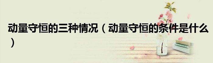 动量守恒的三种情况（动量守恒的条件是什么）