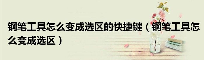 钢笔工具怎么变成选区的快捷键（钢笔工具怎么变成选区）