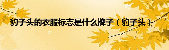 豹子头的衣服标志是什么牌子（豹子头）
