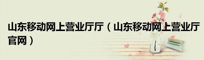 山东移动网上营业厅厅（山东移动网上营业厅官网）