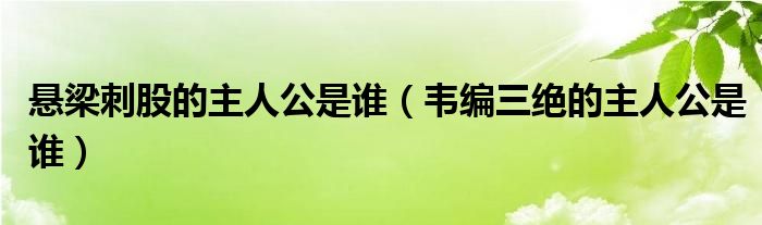 悬梁刺股的主人公是谁（韦编三绝的主人公是谁）