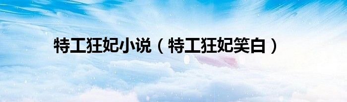 特工狂妃小说（特工狂妃笑白）