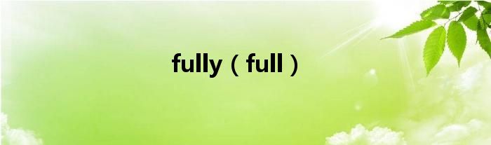 fully（full）