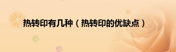热转印有几种（热转印的优缺点）