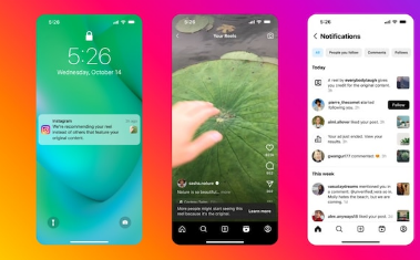 Instagram试图增加原创内容和较小的账户算法得到更新