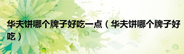 华夫饼哪个牌子好吃一点（华夫饼哪个牌子好吃）