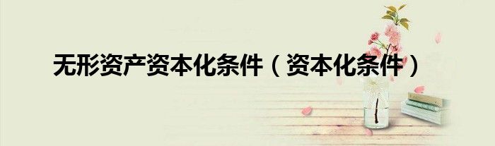 无形资产资本化条件（资本化条件）