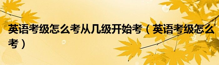 英语考级怎么考从几级开始考（英语考级怎么考）