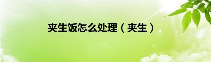 夹生饭怎么处理（夹生）