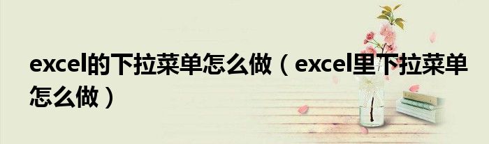 excel的下拉菜单怎么做（excel里下拉菜单怎么做）