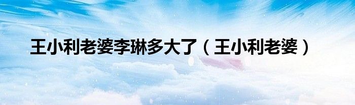 王小利老婆李琳多大了（王小利老婆）