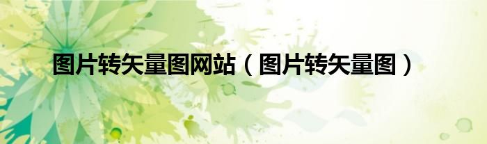 图片转矢量图网站（图片转矢量图）