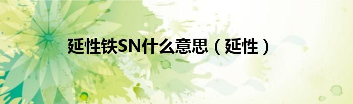 延性铁SN什么意思（延性）